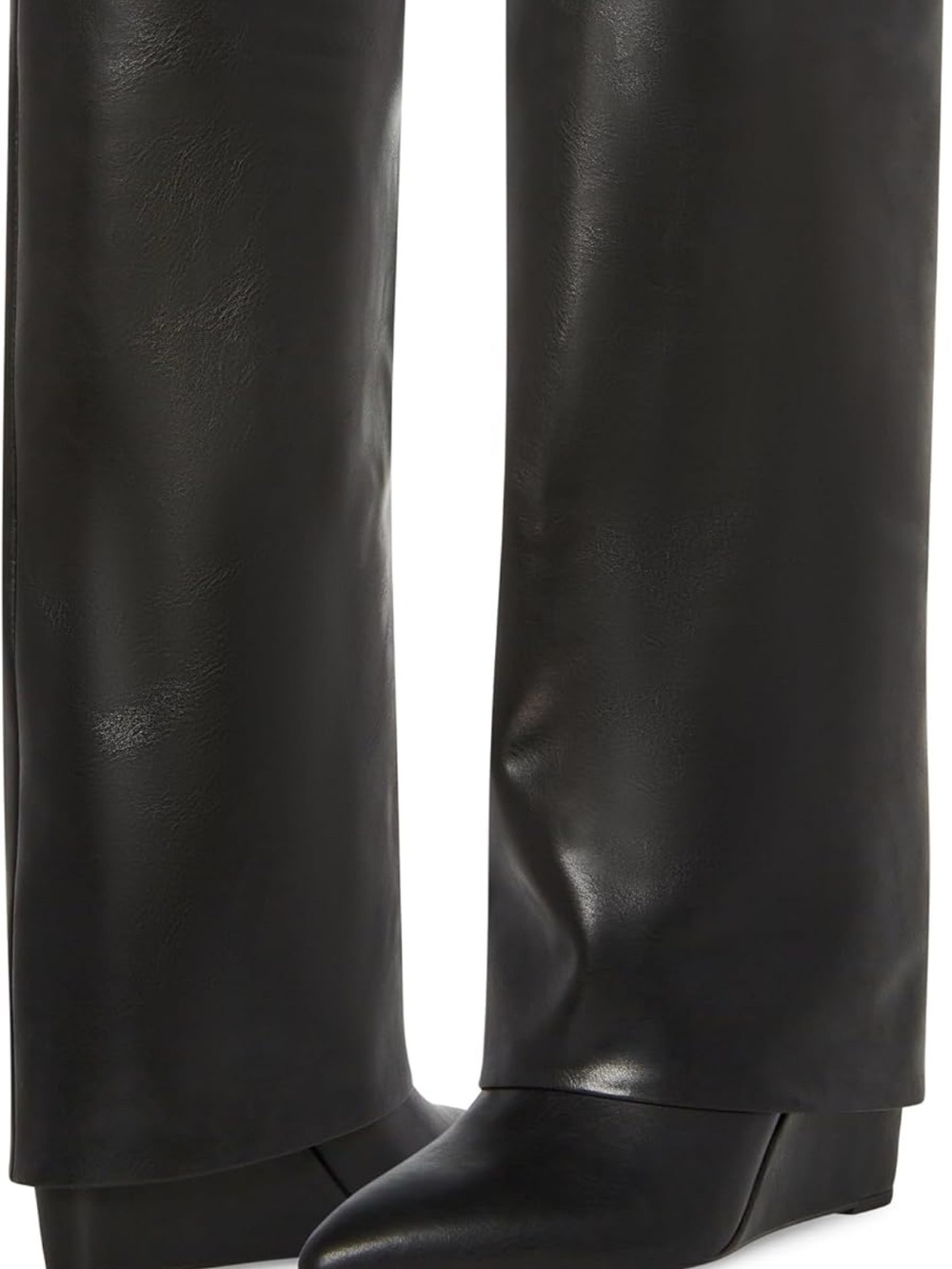 Madden Girl Black Faux Leather Wide-Leg Pants